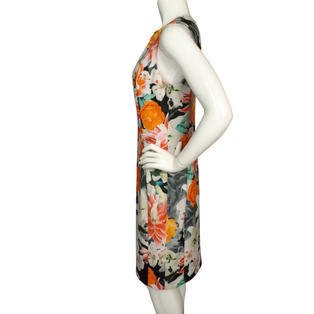 CALVIN KLEIN Dress, 12, Multicolor Floral, Sleeveless A-Line, Zips, Bold print - Picture 9 of 11